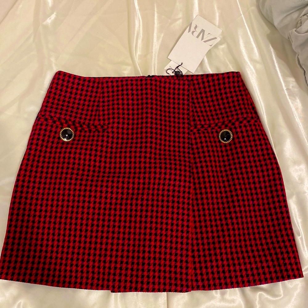 Zara houndstooth miniskirt